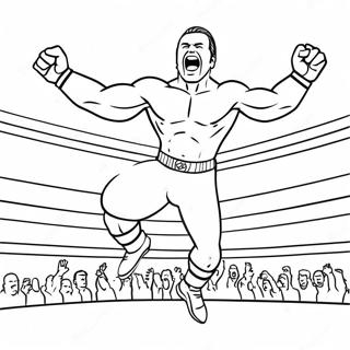 अक्षर W - Wwe पहलवान प्रतिद्वंद्वी पर कूदता हुआ रंग पेज रंग भरने वाले पृष्ठ
