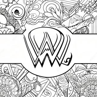 अक्षर W Wwe लोगो रंग पेज रंग भरने वाले पृष्ठ