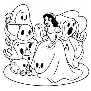 डिज़्नी राजकुमारी हैलोवीन रंगाई पृष्ठ