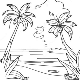 उष्णकटिबंधीय हरिकेन दृश्य रंग पेज रंग भरने वाले पृष्ठ