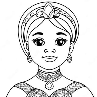 जादुई काली राजकुमारी रंग पेज रंग भरने वाले पृष्ठ