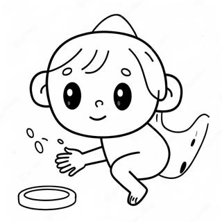 Fun Hand Washing Coloring Page रंग भरने वाले पृष्ठ