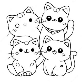 Kawaii Cats रंग भरने वाले पृष्ठ