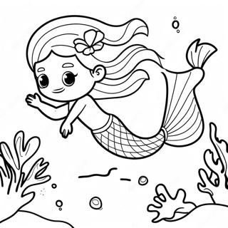 प्यारी जलपरी रंगाई पृष्ठ