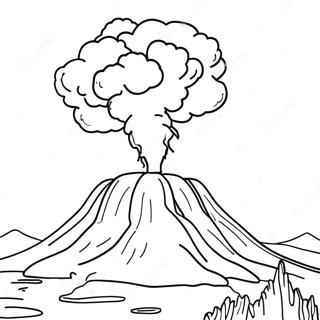 फटता ज्वालामुखी रंग पेज रंग भरने वाले पृष्ठ