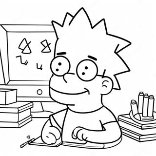 Bart Simpson कक्षा में रंग भरने वाला पृष्ठ रंग भरने वाले पृष्ठ