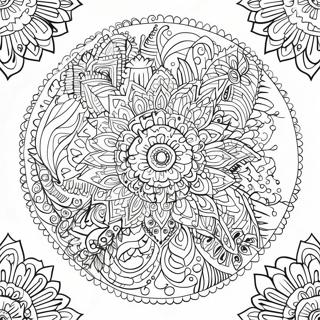 जटिल पशु मंडला रंग पेज रंग भरने वाले पृष्ठ