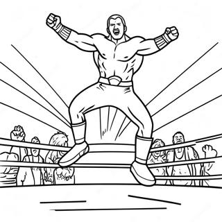 प्रतिद्वंद्वी पर कूदता रोमांचक Wwe पहलवान रंग पेज रंग भरने वाले पृष्ठ