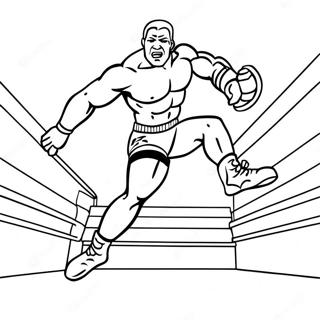 प्रतिद्वंद्वी पर कूदता रोमांचक Wwe पहलवान रंग पेज रंग भरने वाले पृष्ठ
