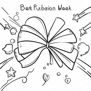 Colorful Red Ribbon Week Celebration Coloring Page रंग भरने वाले पृष्ठ